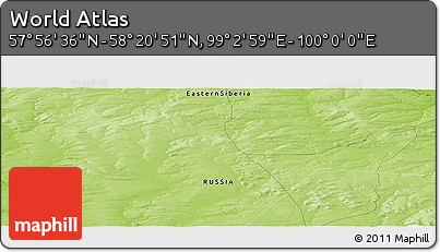 Physical Panoramic Map of the Area around 58° 8' 44" N, 99° 31' 30" E