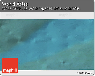 Satellite 3D Map of the Area around 58° 8' 44" N, 9° 25' 30" E