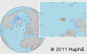 Gray Location Map of the area around 58° 8' 44" N, 9° 16' 30" W