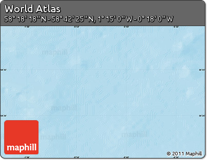 Shaded Relief Map of the Area around 58° 30' 22" N, 0° 46' 30" W