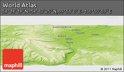 Physical Panoramic Map of the Area around 58° 30' 22" N, 100° 22' 30" E