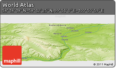 Physical Panoramic Map of the Area around 58° 30' 22" N, 100° 22' 30" E