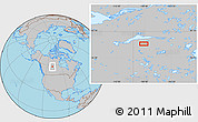 Gray Location Map of the area around 58° 30' 22" N, 108° 43' 29" W
