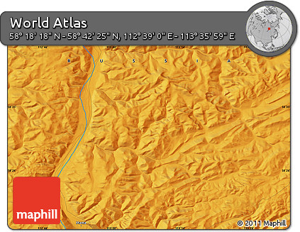 Political Map of the Area around 58° 30' 22" N, 113° 7' 30" E