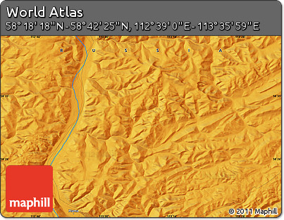 Political Map of the Area around 58° 30' 22" N, 113° 7' 30" E