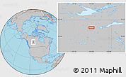 Gray Location Map of the area around 58° 30' 22" N, 113° 49' 29" W