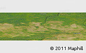 Satellite Panoramic Map of the area around 58° 30' 22" N, 116° 22' 30" W