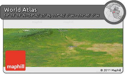 Satellite Panoramic Map of the Area around 58° 30' 22" N, 117° 13' 29" W