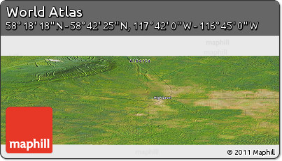 Satellite Panoramic Map of the Area around 58° 30' 22" N, 117° 13' 29" W