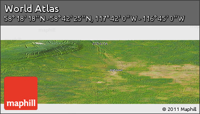 Satellite Panoramic Map of the Area around 58° 30' 22" N, 117° 13' 29" W