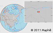 Gray Location Map of the area around 58° 30' 22" N, 119° 4' 29" E