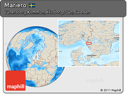 Shaded Relief Location Map of Mariero