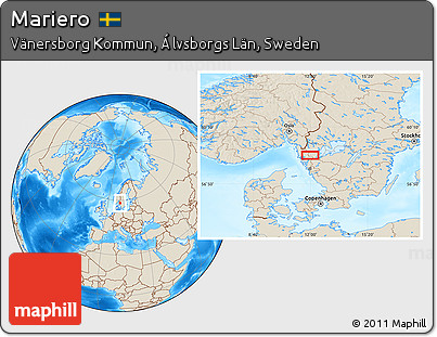 Shaded Relief Location Map of Mariero
