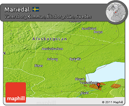 Physical Panoramic Map of Mariedal
