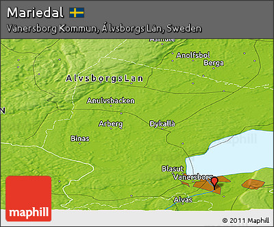 Physical Panoramic Map of Mariedal