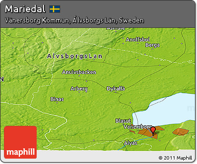 Physical Panoramic Map of Mariedal