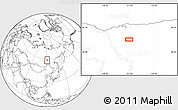 Blank Location Map of the area around 58° 30' 22" N, 121° 37' 30" E