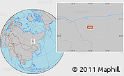 Gray Location Map of the area around 58° 30' 22" N, 121° 37' 30" E