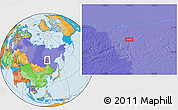 Political Location Map of the area around 58° 30' 22" N, 121° 37' 30" E