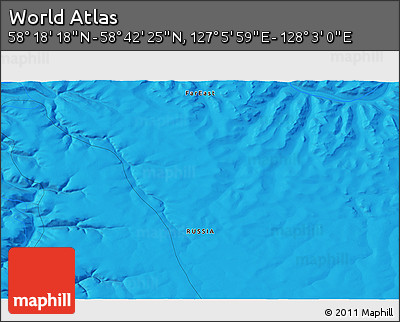 Political 3D Map of the Area around 58° 30' 22" N, 127° 34' 30" E