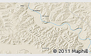 Shaded Relief 3D Map of the area around 58° 30' 22" N, 134° 22' 30" E