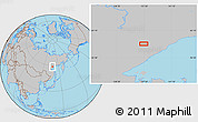Gray Location Map of the area around 58° 30' 22" N, 137° 46' 30" E