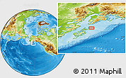 Physical Location Map of the area around 58° 30' 22" N, 151° 13' 29" W