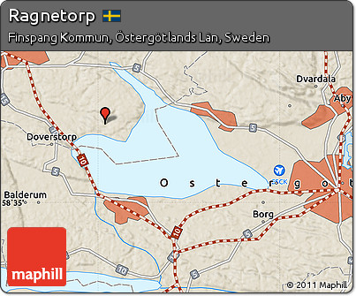 Shaded Relief Map of Ragnetorp