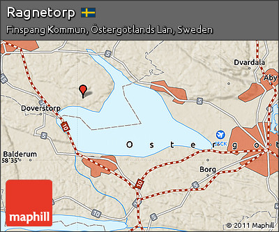 Shaded Relief Map of Ragnetorp