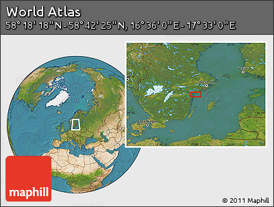 Satellite Location Map of the Area around 58° 30' 22" N, 17° 4' 30" E
