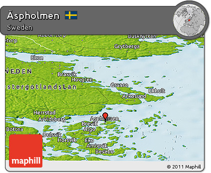 Physical Panoramic Map of Äspholmen