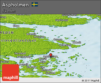 Physical Panoramic Map of Äspholmen