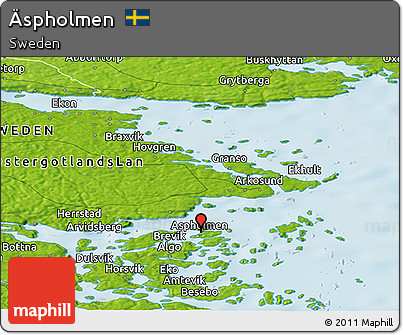 Physical Panoramic Map of Äspholmen