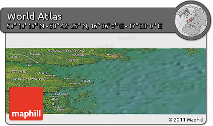 Satellite Panoramic Map of the Area around 58° 30' 22" N, 17° 4' 30" E