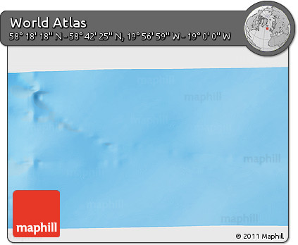Physical 3D Map of the Area around 58° 30' 22" N, 19° 28' 30" W
