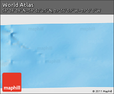 Physical 3D Map of the Area around 58° 30' 22" N, 19° 28' 30" W