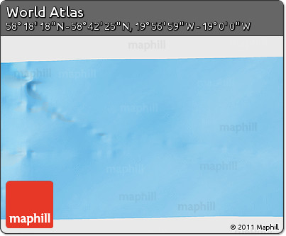 Physical 3D Map of the Area around 58° 30' 22" N, 19° 28' 30" W