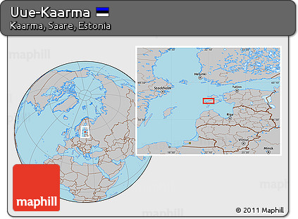Gray Location Map of Uue-Kaarma