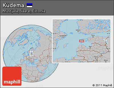 Gray Location Map of Küdema, hill shading