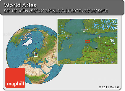 Satellite Location Map of the Area around 58° 30' 22" N, 22° 10' 29" E