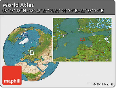 Satellite Location Map of the Area around 58° 30' 22" N, 22° 10' 29" E