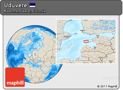 Shaded Relief Location Map of Uduvere