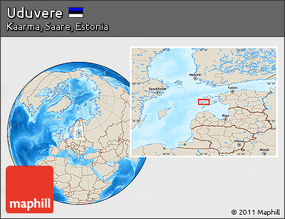 Shaded Relief Location Map of Uduvere