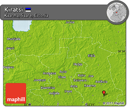Physical Map of Kiratsi