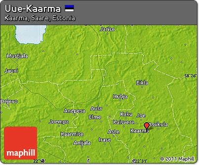 Physical Map of Uue-Kaarma