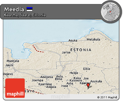 Shaded Relief Panoramic Map of Meedla