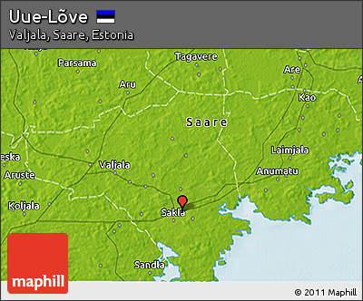 Physical 3D Map of Uue-Lõve