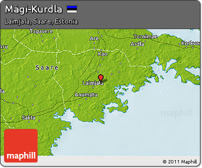 Physical 3D Map of Mägi-Kurdla