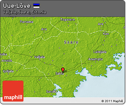 Physical 3D Map of Uue-Lõve