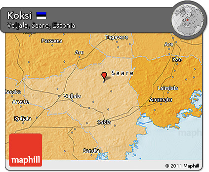 Political 3D Map of Koksi
